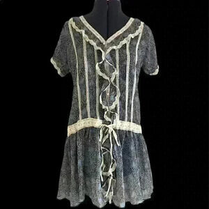 213 industry semi sheer green ruffle lace dress